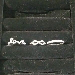 Premier Designs Infinite Love silver ring set